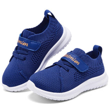 Load image into Gallery viewer, Rechtmien Toddler Shoes Boys Girls Lightweight Soft Sneakers Breathable Mesh Tennis Barefoot Shoes Slip On Walking Running Shoes Blue 8 Toddler
