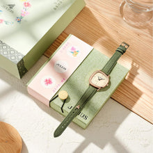 Load image into Gallery viewer, Valence Womens Watches, 2025 Italian Genuine Leather Small Face Wristology Watches for Women, Valentine's Day Gift Fashion Ladies Watch, Advanced Texture Dial Watches with Green Cloth Strap