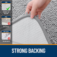 Load image into Gallery viewer, OLANLY Bathroom Rugs 30x20, Extra Soft Absorbent Chenille Bath Rugs, Rubber Backing Quick Dry, Machine Washable Bath Mats for Bathroom Floor, Tub and Shower, Home Decor Accessories, Grey