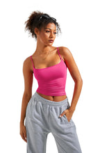 Load image into Gallery viewer, SUUKSESS Women Sexy Square Neck Tank Top Summer Y2K Going Out Tops Casual Sleeveless Basic Cami Shirts (Hot Pink, S)