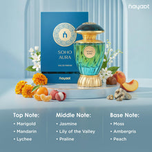 Load image into Gallery viewer, Orientica Nayaat Soho Aura Eau De Parfum 3.3 fl oz / 100ml -Fruity, Floral, Sweet, Marigold, Mandarin, Lychee, Jasmine, Lily, Praline, Moss, Ambergris, Peach - Arabic Perfume for Men & Women
