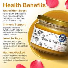 Load image into Gallery viewer, Bees & Trees Manuka Honey 830+ MGO – New Zealand Pure Monofloral, Raw, Bioactive – Unpasteurized Superfood for Wellness – Bioactive, Nutrient-Packed for Immunity & Vitality - 300g (10.6oz) Glass Jar