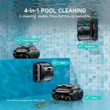 Load image into Gallery viewer, (2026 Upgrade) WYBOT C1 Cordless Robotic Pool Vacuum for Inground Pools, Above Ground Pool Cleaner 4-in-1 Wall & Waterline Cleaning Up to 1,614sq.ft, 150mins Smart Navigation, App Support, Black