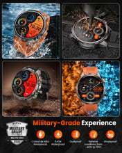 Load image into Gallery viewer, Military Smart Watches for Men, 1.91" Men's Smart Watch with 1000mAh/5 ATM Waterproof/LED Flashlight/110+ Sport Modes/Heart Rate/SpO2/Sleep Monitor, Fitness Tracker Watch for Android & iPhone (Black)