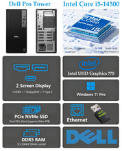 Load image into Gallery viewer, Dell Business Tower Desktop Computer, Next Gen OptiPlex, 14th Gen Intel i5-14500 vPro (14-Core, 5.0GHz), 16GB DDR5, 512GB PCIe SSD, Windows 11 Pro