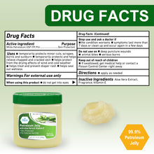 Load image into Gallery viewer, MED PRIDE Petroleum Jelly with Aloe Vera & Vitamin E, 13 oz – Skin Protectant and Moisturizing Ointment for Dry or Irritated Skin, Rashes, Chapped Lips, Minor Cuts, Burns and Diaper Rash