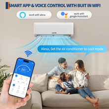 Load image into Gallery viewer, Garvee18000 BTU 21 SEER2 Ductless Mini Split AC & Heat Pump, WiFi Control, Compatible with Alexa, 230V Energy Efficient Inverter System, Cools Up to 1000 Sq.ft
