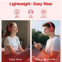 Load image into Gallery viewer, MIDOLA Bluetooth Headphones Over Ear 68H Playtime 6 EQ Wireless Headset with Microphone HiFi Stereo Foldable Lightweight Deep Bass for Travel Home Office Cellphone Red