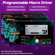 Load image into Gallery viewer, AULA S75 PRO Wireless Mechanical Keyboard with Screen&Knob, 75% Hot Swappable Gaming Keyboard with Pre-lubed Switches, RGB Backlit, PBT Keycaps Creamy Sounding Pc Gaming Keyboards