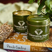 Load image into Gallery viewer, Sage Candle for Cleansing House Negative Energy Smudge Kit - 5oz Soy Wax Natural Clean Organic Non Toxic - Aromatherapy Spiritual Meditation Gifts - Long Lasting Highly Scented Candel with Crystals