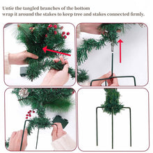 Load image into Gallery viewer, Pre-lit Artificial Christmas Tree Urn Filler, Outdoor Christmas Tree Feel Real Urn Filler with Lights &Tripod Stake, Lighted Holiday Planter Filler for Outdoor, Weatherproof (1Pcs-B)