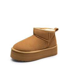 Load image into Gallery viewer, DREAM PAIRS Classic Platform Snow Boots for Women Genuine Suede Leather, Ankle Boots Winter Boots with Memory Foam Insole Lightweight Anti-Slip Outsole for Outdoor Indoor,Size 6,CHESTNUT,SDSB2427W
