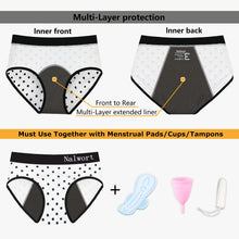 Load image into Gallery viewer, Nalwort Teen Girls Period Underwear Menstrual Period Panties Leak-Proof Organic Cotton Protective Briefs Pack of 6