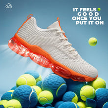 Load image into Gallery viewer, Luogoks Womens Walking Running Shoes Air Cushion Basketball Sneakers Fashion Tennis Breathable Sport Gym Fitness Cross Trainers Shoes Beige Orange 6.5