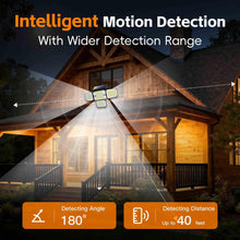 Load image into Gallery viewer, FAXBOX Solar Lights Outdoor 336 LED, Motion Sensor Security Wall Light with Remote, Split 4-Head Adjustable Design, 2400mAh Battery, Waterproof IP65 Garage, Driveway, Garden, Courtyard Lighting(2Pack