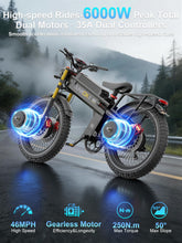 Load image into Gallery viewer, ANIIOKI 6000/7000W Dual Motor Electric Bike,46MPH 300Miles Long Range eBike,60/72V 70Ah/80Ah Battery,7-Speed,26Γ4.8" Fat Tire Electric Bicycles,A9 Pro Max