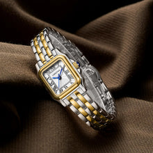 Load image into Gallery viewer, CHEETAH Watches for Women with Small Two-Tone Vintage Bracelet, Rectangular Case Roman Dial