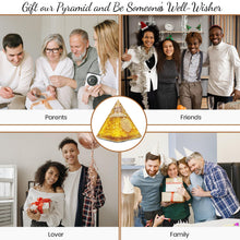 Load image into Gallery viewer, Real Crystal Citrine Orgonite Pyramid, Healing Crystal Pyramid, Pyramid Crystal Gemstone Pyramid for Meditation, Motivation, Positivity - Handmade in India