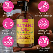 Load image into Gallery viewer, Batana Oil Shampoo and Conditioner Set | Raw Organic Batana Oil for Hair Growth | Clarifying & Thickening Treatment for Thinning Hair | Shampoo and Conditioner for Men & Women