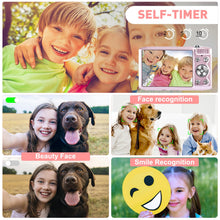 Load image into Gallery viewer, Digital Camera, FHD 4K Point and Shoot Camera with 2.88' IPS Screen, 48MP 4K Video, 16X Zoom, Macro Mode, Flash - Compact Beginner Camera for Teens, Pink