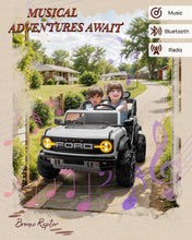 Load image into Gallery viewer, First Ride On Licensed Ford Bronco Raptor 24V 2 Seater Kids Ride on Toys, Battery Powered Electric Ride on Car, Remote Control Electric Car w/Led Lights, Music, High Low Speed (24V, White)
