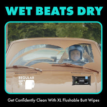 Load image into Gallery viewer, DUDE Wipes - On-The-Go Flushable Wipes - 2 Pack, 60 Wipes - Mint Chill Extra-Large Individually Wrapped Adult Wet Wipes with Eucalyptus & Tea Tree Oil - Septic and Sewer Safe