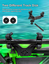 Load image into Gallery viewer, Atader Kayak Paddle Holder, Kayak Accessories for Fishing, Dual Head Kayak Track Mount Accessories, Offset Paddle Holder for Kayaking, Kayak Rail Accessories Black