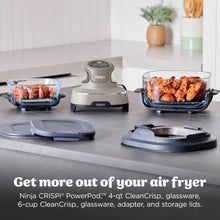 Load image into Gallery viewer, Ninja Crispi 4-in-1 Glass Air Fryer | 450°F | Non-Toxic | 4QT & 6-Cup Glass Containers w/Lids | Microwave, Freezer, Dishwasher Safe | Max Crisp, Air Fry, Bake, Recrisp | Stone | FN101ST