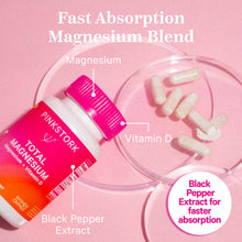 Load image into Gallery viewer, Pink Stork Magnesium Supplement for Women with Vitamin D - Mood, Natural Calm & Energy Levels - Digestion, Heartburn, & Constipation Support for Pregnancy - Breastfeeding Friendly - 60 capsules