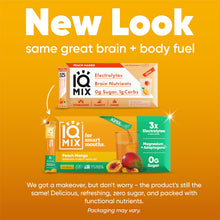 Load image into Gallery viewer, IQMIX Sugar Free Electrolytes Powder Packets - Hydration Supplement Drink Mix with Keto Electrolytes, Lions Mane, Magnesium L-Threonate, and Potassium Citrate - Peach Mango (20 Count)