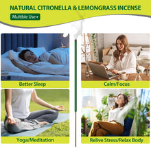 Load image into Gallery viewer, KICKOUTOR Mosquito Repellent Outdoor Patio 240 PCS Natural Citronella Incense Sticks DEET Free Lemongrass Oil Gnat Mosquito Control for Indoor Backyard Travel Camping