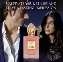 Load image into Gallery viewer, Prince Parfums Dubai - Story of Vanille Patchouli For Women - 3.4 Ounces - Extrait de Parfum - Alluring Floral Fusion of Vanilla, Patchouli & Tonka Bean - Scent of Seductive Allure & Timeless Elegance