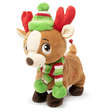 Load image into Gallery viewer, Cuddle Barn | Tooty Rudy 10" Reindeer & Jingling Santa 11” | Animated Stuffed Animal Plush Toy for Christmas