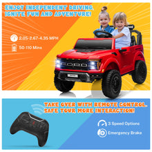 Load image into Gallery viewer, ENYOPRO Licensed Ford F-150 Raptor 24V Ride on Toys for Big Kids, 2 Seater Ride on Car for Boys & Girls with Remote Control, Kids Electric Vehicle with 4 Wheels Suspension, Bluetooth (Red)