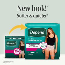 Load image into Gallery viewer, Depend Fresh Protection Adult Diapers, Incontinence Underwear for Women, Disposable, Maximum, Small, Blush, 32 Count, Packaging May Vary