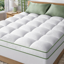 Load image into Gallery viewer, Extra-Thick 2 Inch Queen Size Mattress Topper - Ultra Plush & Soft Viscose Derived from Bamboo Mattress Pad, Naturally Cooling & Perfect for Full Body Support, Snow White