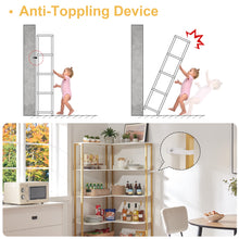 Load image into Gallery viewer, Alaxgumrol White L-Shaped Bookshelf, Modern Corner Bookshelf 5-Shelf Corner Bookcase for Display CDs Movies with Metal Frame Corner l Shelf Storage for Bedroom Living Room Home Office Kitchen