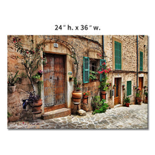 Load image into Gallery viewer, Tuscan Wall Art Italian Streets of Old Mediterranean Canvas Wall Art Painting The Picture Print On Canvas Architecture Pictures for Home Decor Decoration Gift
