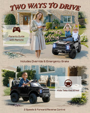 Load image into Gallery viewer, First Ride On 24V Ride on Toys for Big Kids, Licensed Ford F-150 Raptor 2 Seater Kids Ride on Car w/Remote Control, Toddler Electric Car w/LED Lights, Bluetooth, Truck Bed Storage, Soft Start (Black)