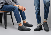 Load image into Gallery viewer, JIONS Mens Ankle Desert Chukka Boots Lace Up Suede Leather Shoes Round Toe Platform Deck Boots (Grey 43/9.5 US)