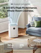 Load image into Gallery viewer, DREO Portable Air Conditioner 318S, 8000 BTU ASHRAE (5000 BTU DOE) Smart AC Unit for Bedroom with Drainage-free Cooling, Fan&Dehumidifier 3 in 1, APP/Voice/Remote, Quiet Standing AC for Room Indoors