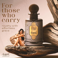 Load image into Gallery viewer, Sapil Royale Flair Eau de Parfum – Long Lasting Unisex Spicy Oud Perfume | Saffron, Amber & Oud Notes | Bold Luxurious Signature Fragrance | 3.4 oz / 100ml