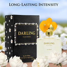 Load image into Gallery viewer, Darling for Women Eau De Parfum- Floral & Woody Fragrance - Top Notes of Gardenia, Violet Petals & Jasmine - Powdery Soft Dry Down of White Woods, Vanilla & Musk as Base - Elegant 100ml Bottle