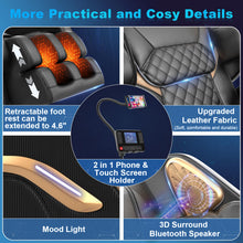 Load image into Gallery viewer, NAGLIFOR Massage Chair Full Body, Zero Gravity Massage Chair 2026 for Back Fatigue with 10 Fixed Rollers, Heating, Airbags, Phone Controller, Bluetooth Speaker, Nightlights for Living Room, Bedroom