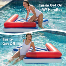 Load image into Gallery viewer, Funscape Inflatable Pool Floats for Adult, Floating Pool Lounger Tanning Bed, Cool Sun Bathing Tan Blow up Raft Floatie W/Handle, Summer Swimming Water Mat, Party Gifts for Beach Backyard Lake - Blue