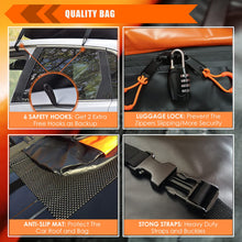 Load image into Gallery viewer, Car Roof Bag XBEEK Rooftop top Cargo Carrier Bag 20 Cubic feet Waterproof for All Cars with/Without Rack, Includes Anti-Slip Mat, 10 Reinforced Straps, 6 Door Hooks, Luggage Lock