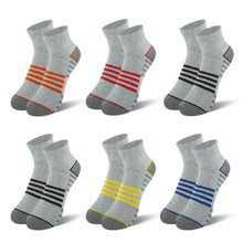 Load image into Gallery viewer, Comfoex Boys Socks 4-6 6-8 8-10 Years Old Athletic Quarter Socks Ankle Sports Socks With Cushioned Sole 6 Pairs