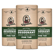 Load image into Gallery viewer, Dr. Squatch Natural Deodorant for Men 3 Pack Pine Tar – Odor-Squatching Men's Deodorant Aluminum Free (2.65 oz, 3 Pack)