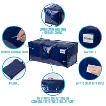 Load image into Gallery viewer, VENO 6 Pack Moving Bags w/Backpack Straps, Moving Boxes & Storage Bins Alternative, Packing Supplies, Camping Accessories Totes for Storage, Dorm Room Essentials Storage Bags (Blue, 6 Pack)