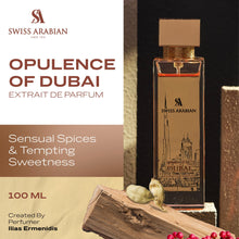 Load image into Gallery viewer, Swiss Arabian Opulence of Dubai Extrait de Parfum, 100ml, Premium Quality Perfume, Women and Men’s Fragrance, Spicy, Gourmand, Woody Luxurious Blend Perfume for Men and Women